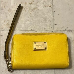 Michael Kors Yellow Wristlet Wallet